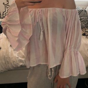 Écru off the shoulder blouse
